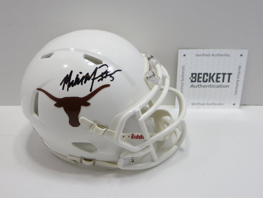 MALIK MUHAMMAD SIGNED UT TEXAS LONGHORNS SIGNED MINI HELMET BAS COA