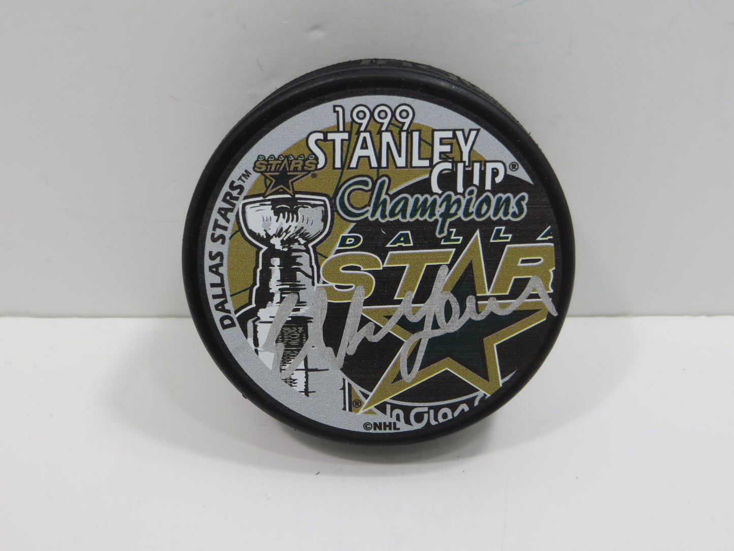 ED BELFOUR DALLAS STARS 1999 STANLEY CUP SIGNED HOCKEY PUCK BAS COA