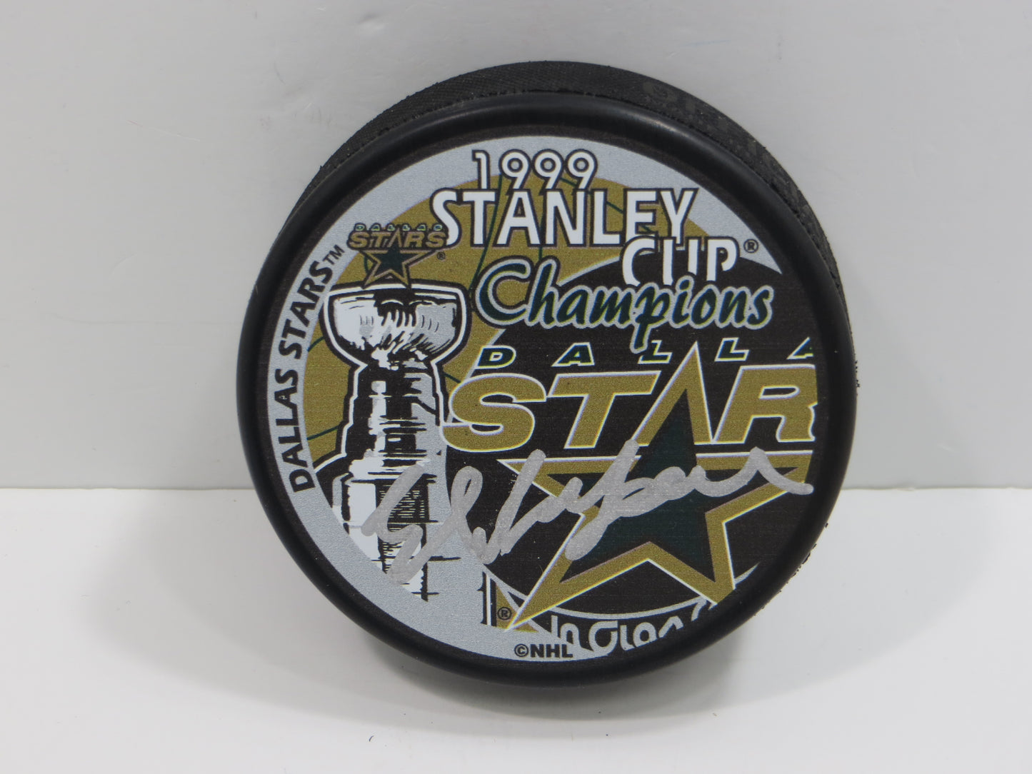 ED BELFOUR DALLAS STARS 1999 STANLEY CUP SIGNED HOCKEY PUCK BAS COA