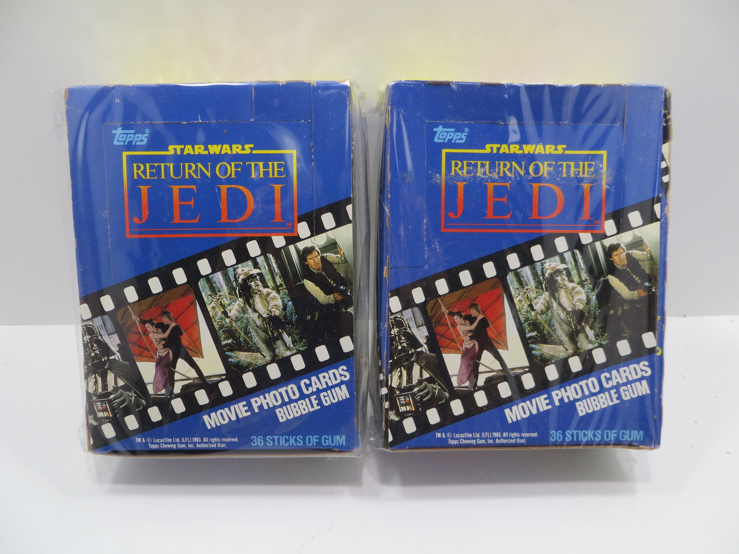 TOPPS STAR WARS RETURN OF THE JEDI BLUE EMPTY BOX Lot of 2 BOXES