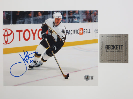JOE NIEUWENDYK DALLAS STARS SIGNED 8x10 PHOTO WHITE JERSEY BAS