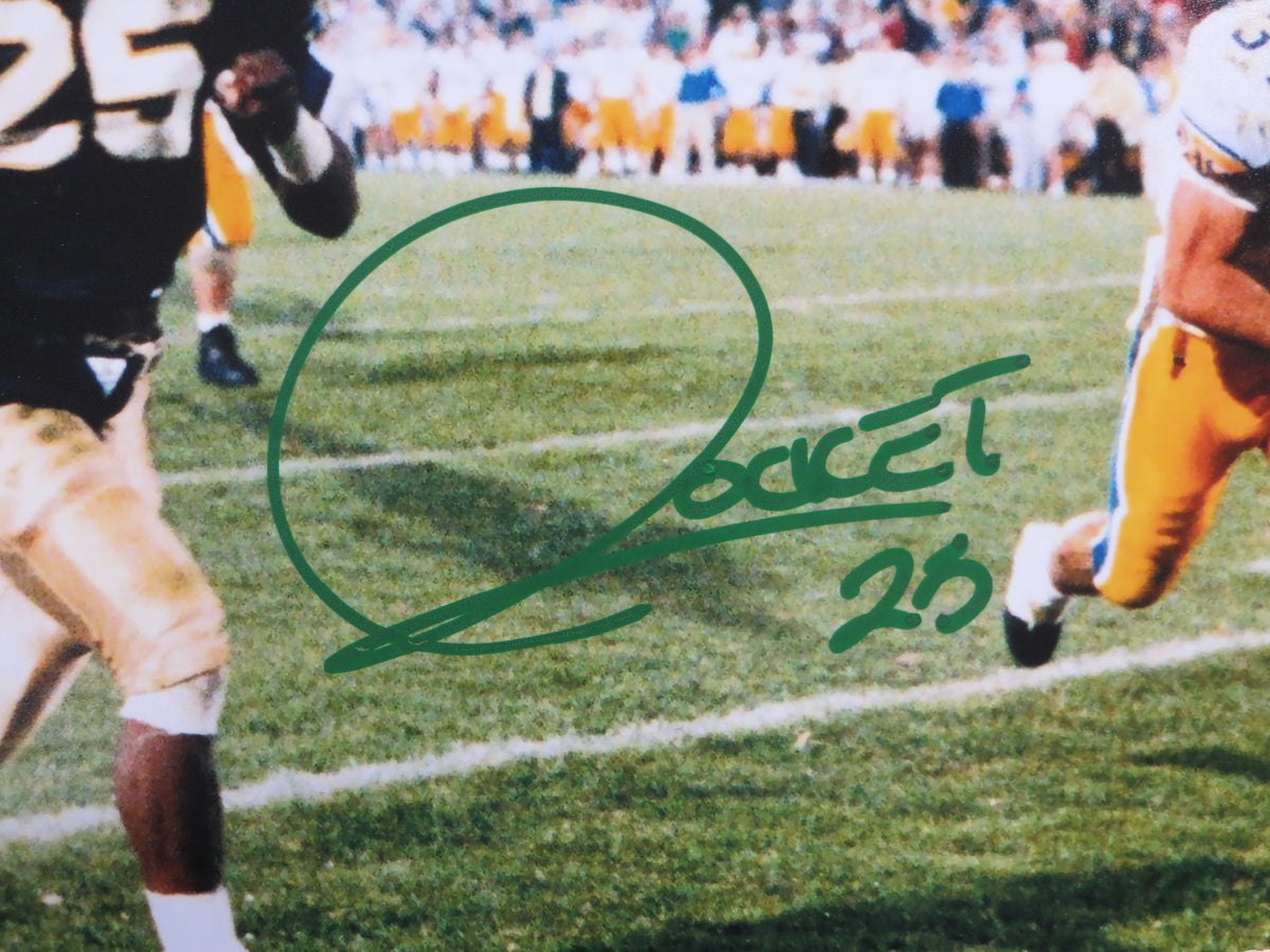 ROCKET ISMAIL NOTRE DAME SIGNED 8x10 PHOTO Touchdown Green BAS