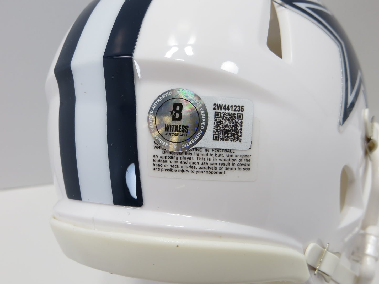 JAYDON BLUE SIGNED DALLAS COWBOYS ALT MINI HELMET UT BAS COA