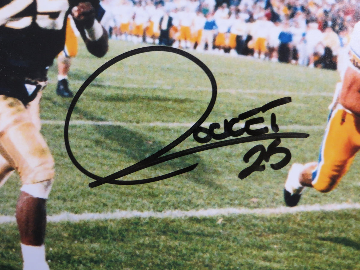 ROCKET ISMAIL NOTRE DAME SIGNED 8x10 PHOTO Touchdown Black BAS