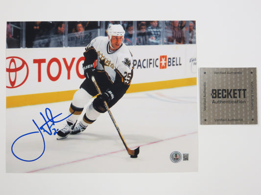 JOE NIEUWENDYK DALLAS STARS SIGNED 8x10 PHOTO WHITE JERSEY BAS