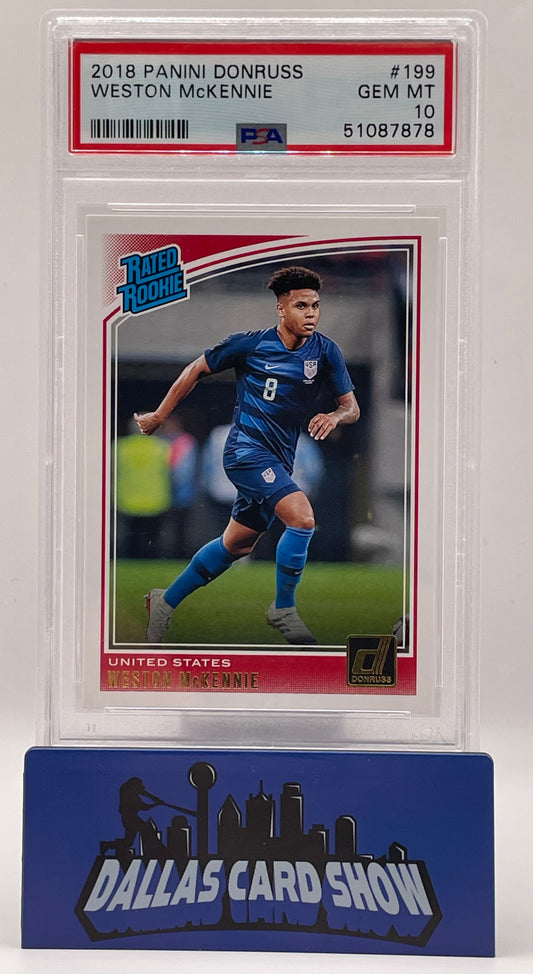 2018 Panini Donruss #199 Weston McKennie Rated Rookie RC PSA 10