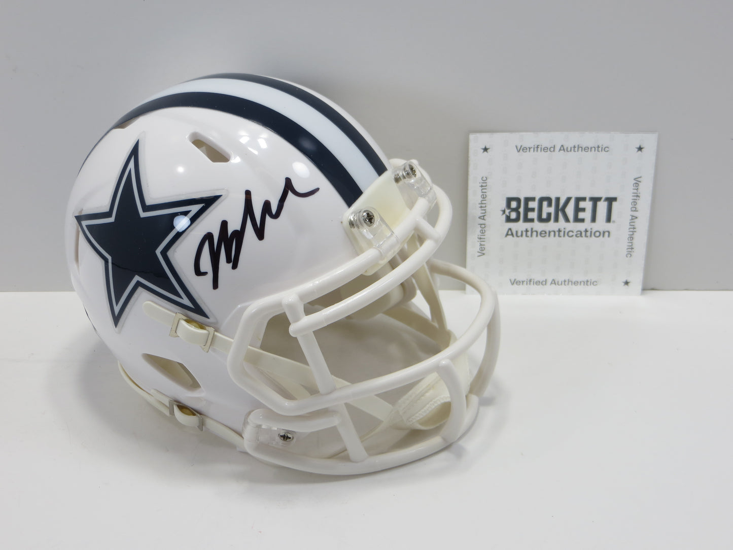 JAYDON BLUE SIGNED DALLAS COWBOYS ALT MINI HELMET UT BAS COA