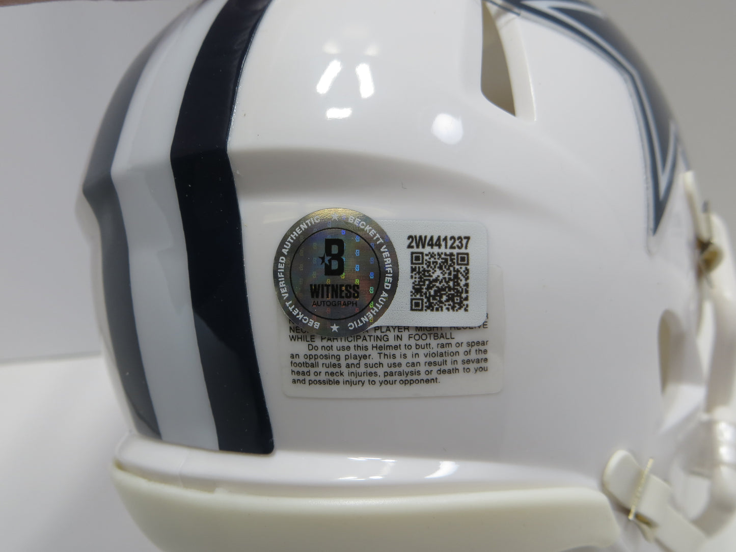JAYDON BLUE SIGNED DALLAS COWBOYS ALT MINI HELMET UT BAS COA