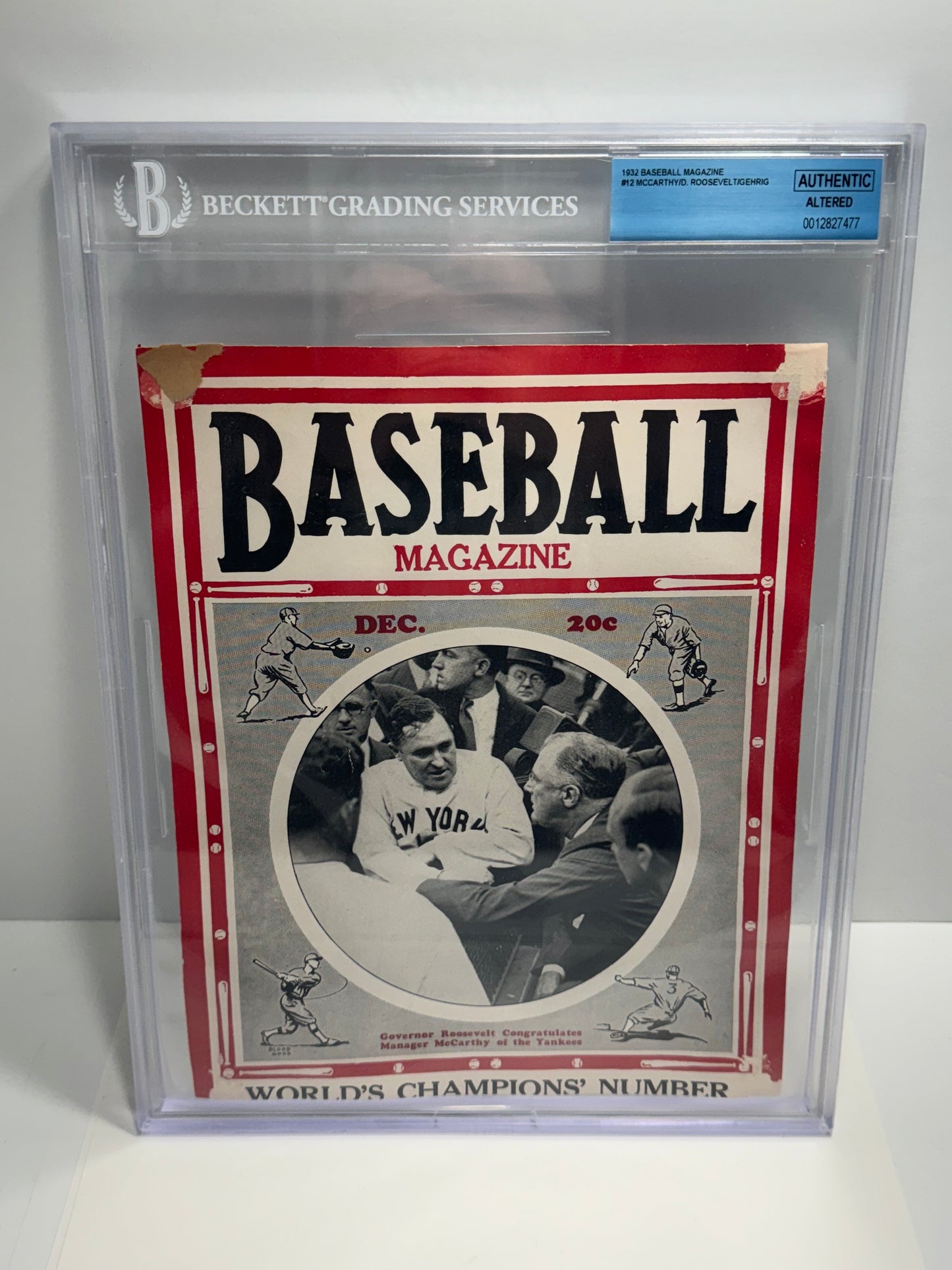 1932 Baseball Magazine #12 McCarthy  Beckett Authentic Altered