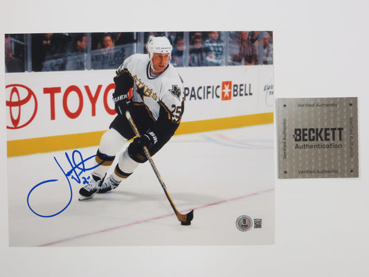JOE NIEUWENDYK DALLAS STARS SIGNED 8x10 PHOTO WHITE JERSEY BAS
