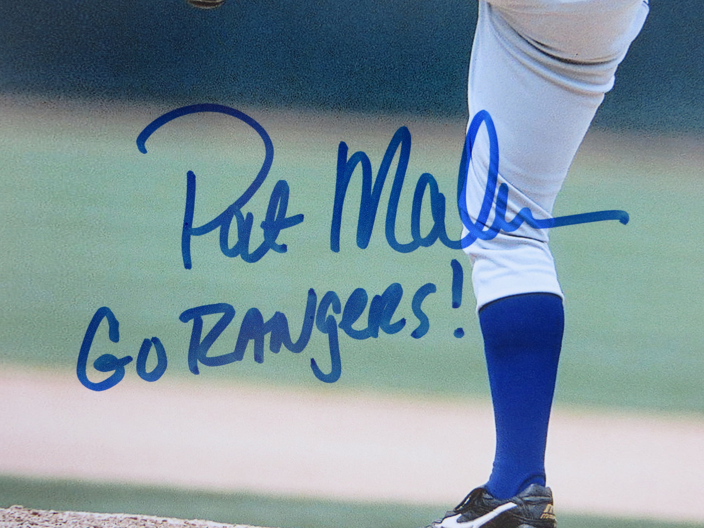 PAT PATRICK MAHOMES SR. TEXAS RANGERS SIGNED 8x10 PHOTO w/INSC Twins Chiefs BAS