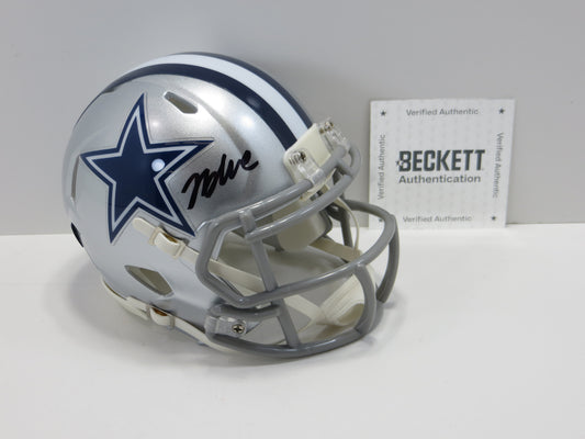 JAYDON BLUE SIGNED DALLAS COWBOYS MINI HELMET UT BAS COA