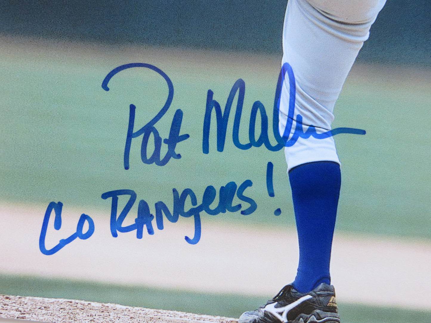 PAT PATRICK MAHOMES SR. TEXAS RANGERS SIGNED 8x10 PHOTO w/INSC Twins Chiefs BAS