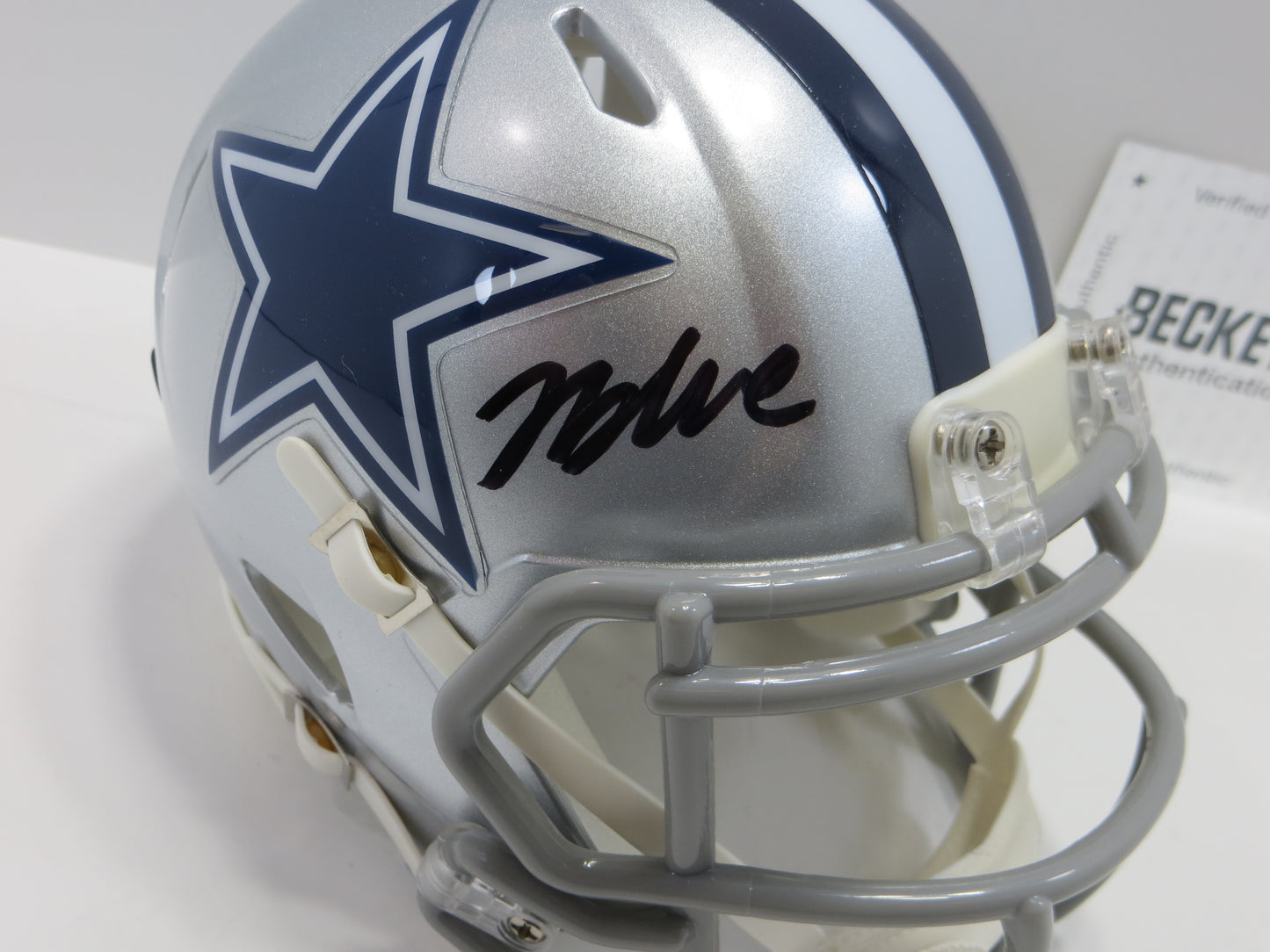 JAYDON BLUE SIGNED DALLAS COWBOYS MINI HELMET UT BAS COA