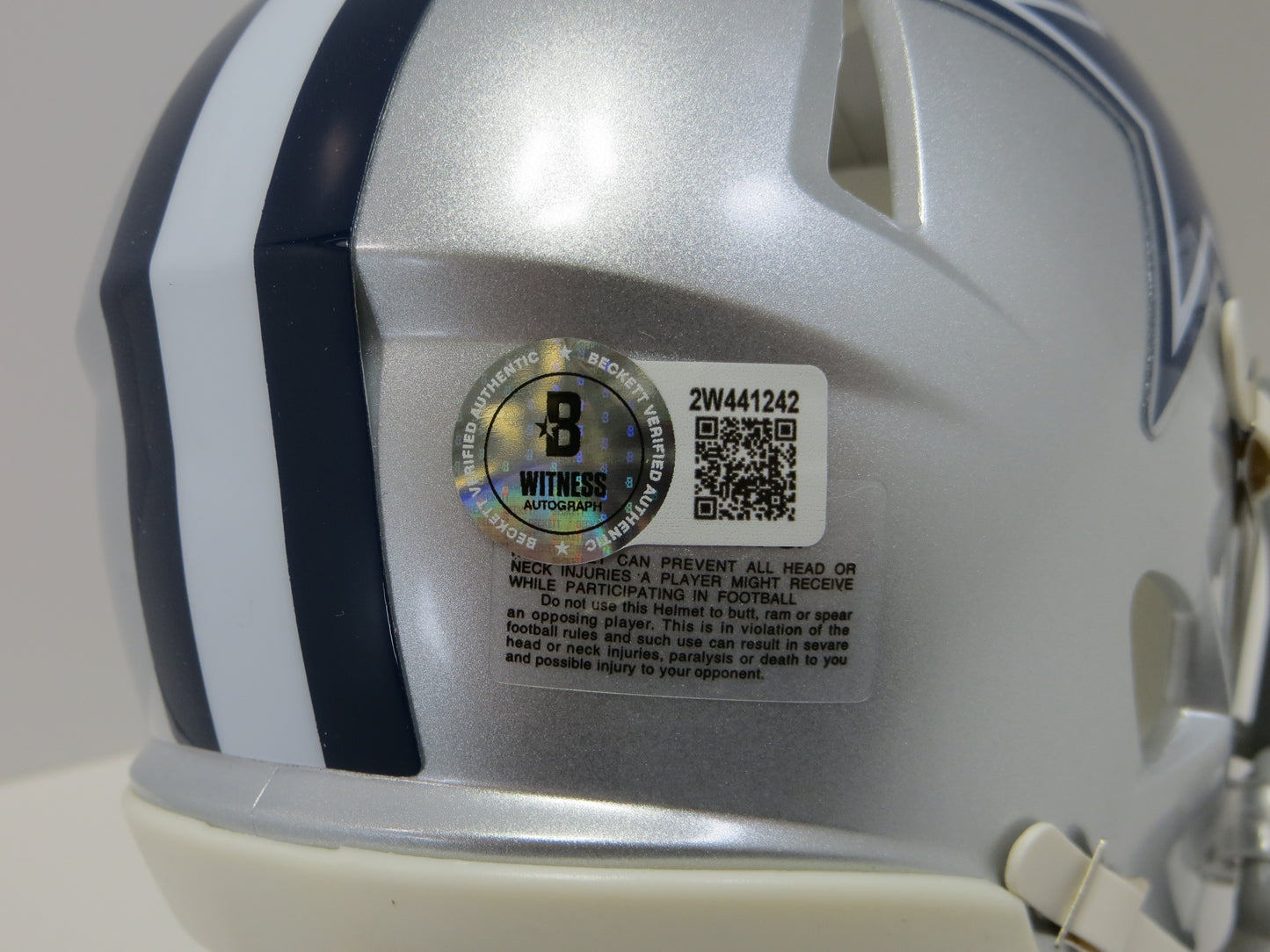 JAYDON BLUE SIGNED DALLAS COWBOYS MINI HELMET UT BAS COA