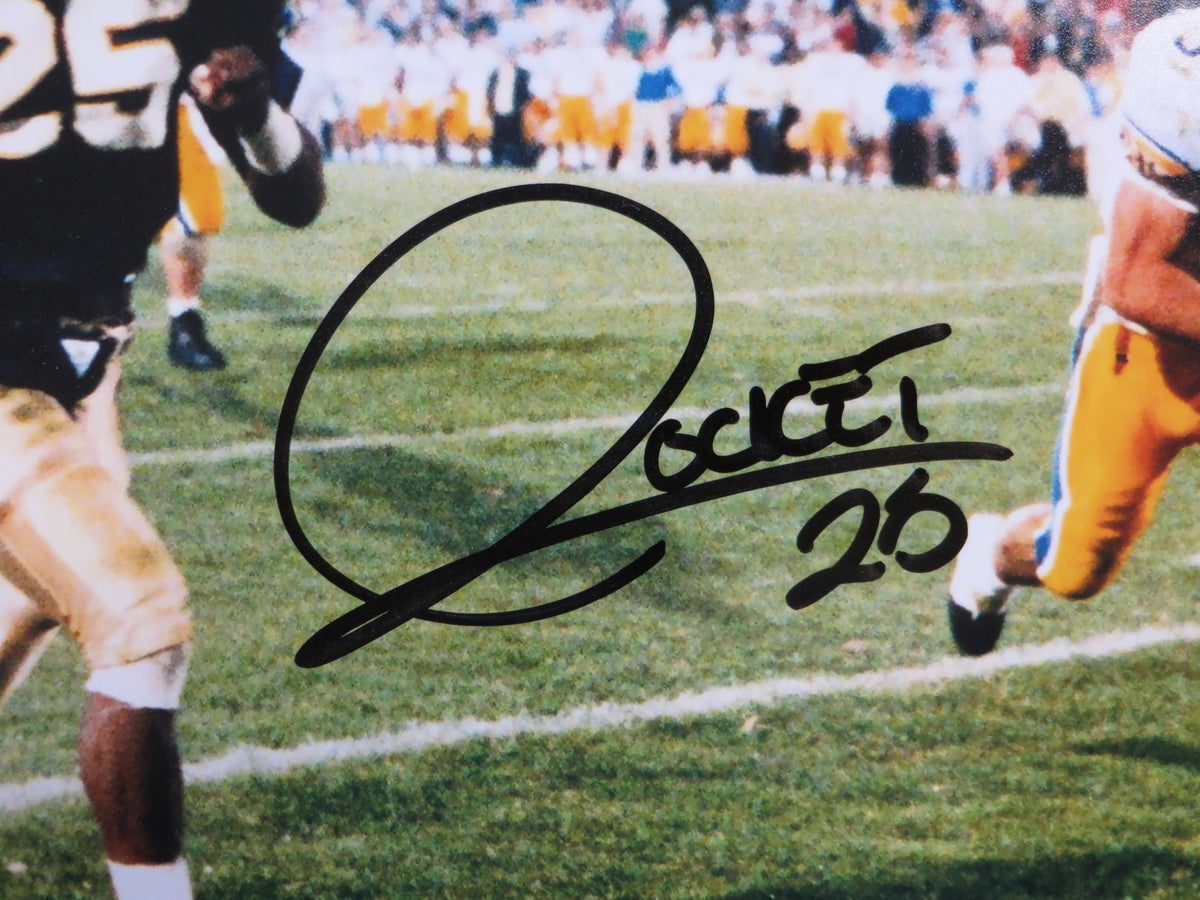 ROCKET ISMAIL NOTRE DAME SIGNED 8x10 PHOTO Touchdown Black BAS