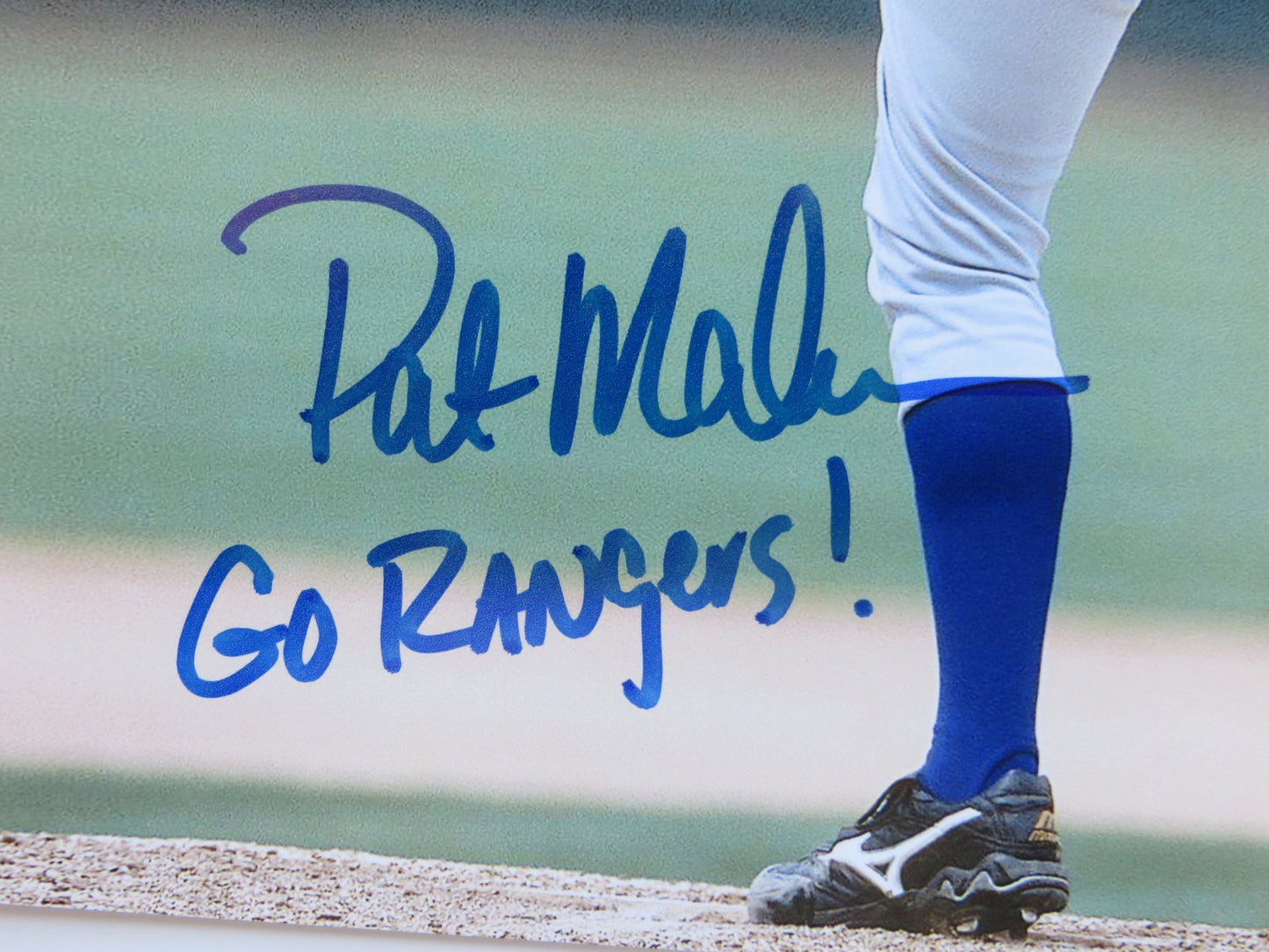 PAT PATRICK MAHOMES SR. TEXAS RANGERS SIGNED 8x10 PHOTO w/INSC Twins Chiefs BAS
