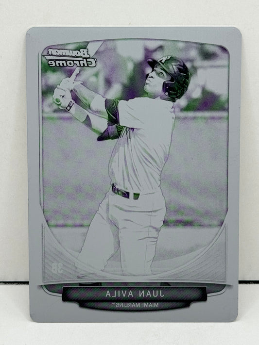 2013 Bowman Chrome Juan Avila  Black Printing Plate #1/1 #BDPP99 Miami Marlins