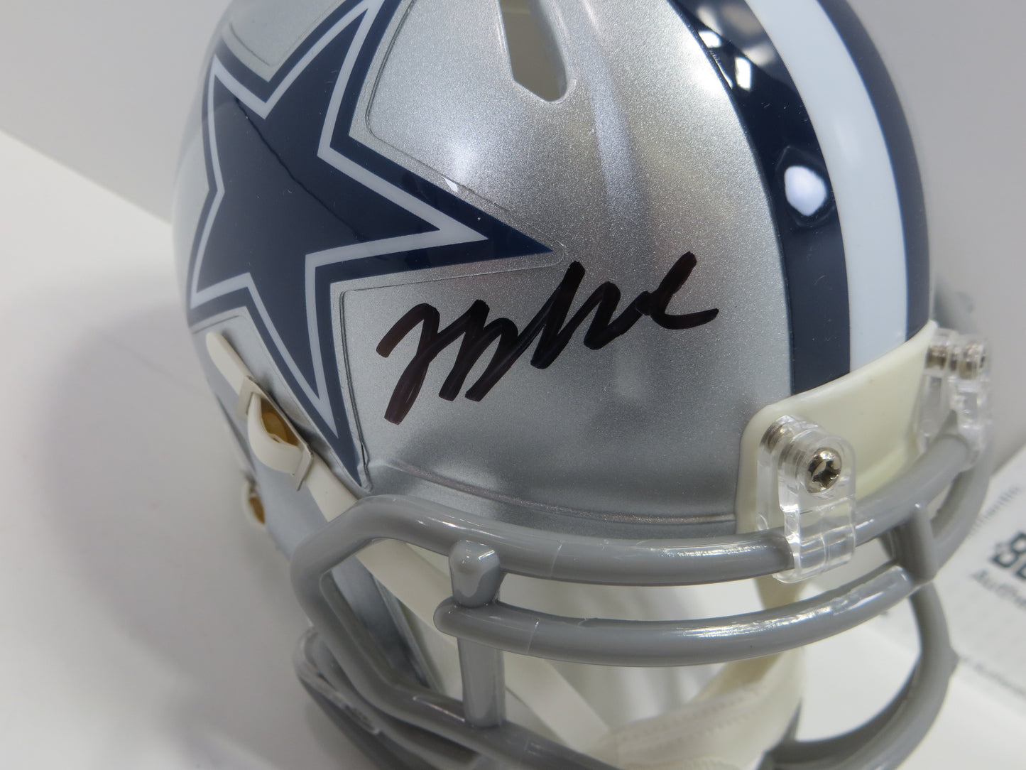 JAYDON BLUE SIGNED DALLAS COWBOYS MINI HELMET UT BAS COA