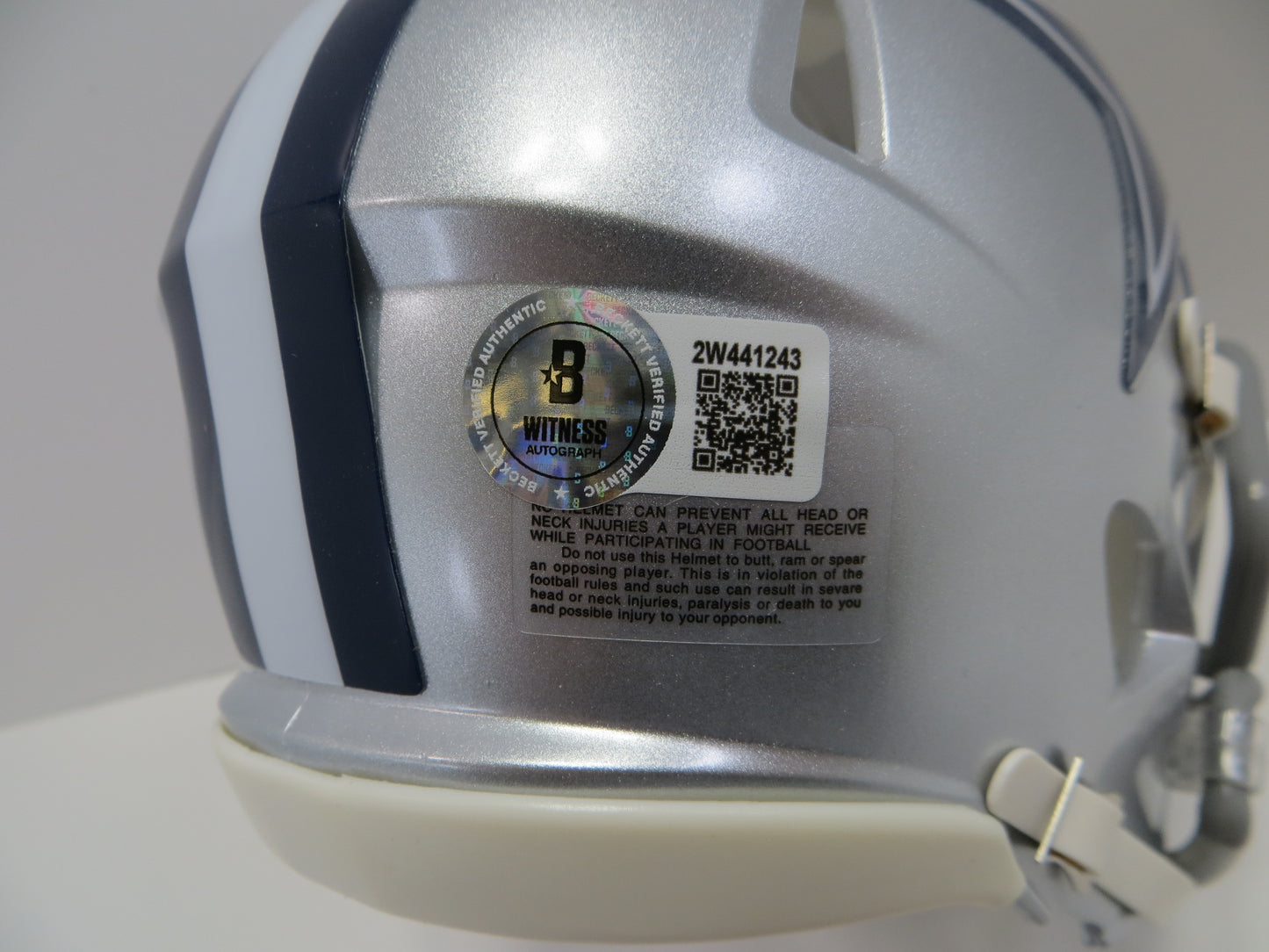 JAYDON BLUE SIGNED DALLAS COWBOYS MINI HELMET UT BAS COA
