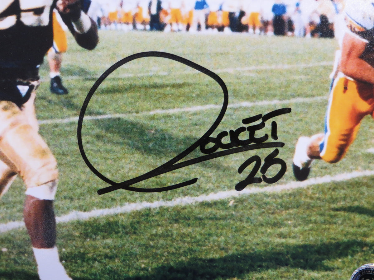 ROCKET ISMAIL NOTRE DAME SIGNED 8x10 PHOTO Touchdown Black BAS