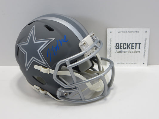 JAYDON BLUE SIGNED DALLAS COWBOYS SLATE MINI HELMET UT BAS