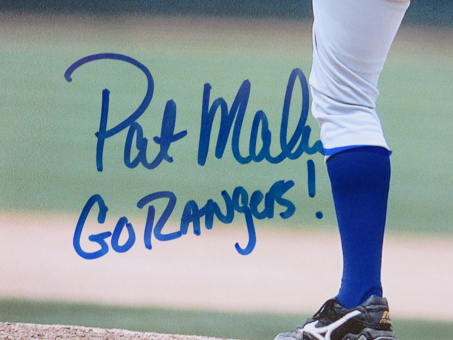 PAT PATRICK MAHOMES SR. TEXAS RANGERS SIGNED 8x10 PHOTO w/INSC Twins Chiefs BAS