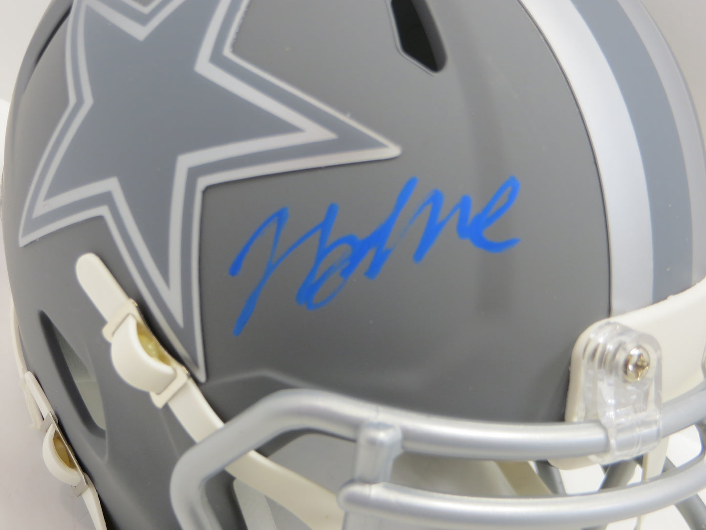 JAYDON BLUE SIGNED DALLAS COWBOYS SLATE MINI HELMET UT BAS