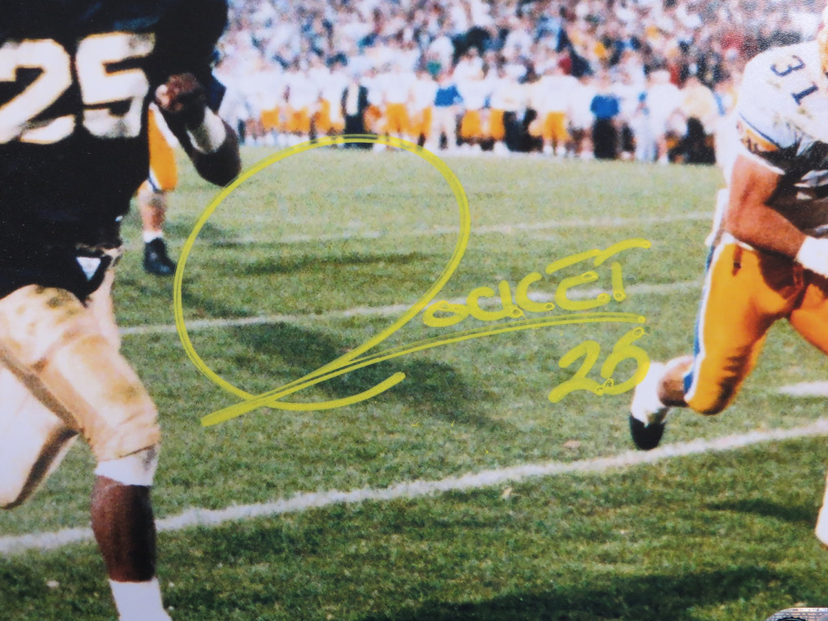 ROCKET ISMAIL NOTRE DAME SIGNED 8x10 PHOTO Touchdown Yellow BAS