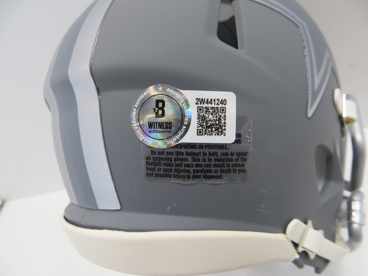 JAYDON BLUE SIGNED DALLAS COWBOYS SLATE MINI HELMET UT BAS
