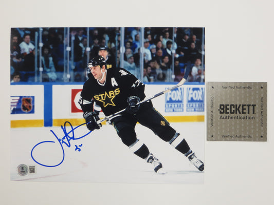 JOE NIEUWENDYK DALLAS STARS SIGNED 8x10 PHOTO BLACK JERSEY BAS