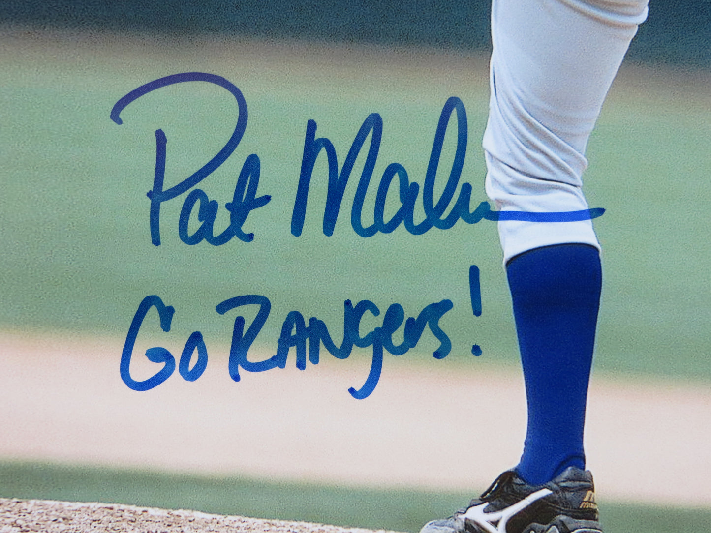 PAT PATRICK MAHOMES SR. TEXAS RANGERS SIGNED 8x10 PHOTO w/INSC Twins Chiefs BAS