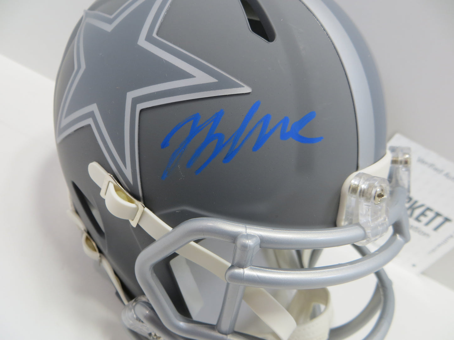 JAYDON BLUE SIGNED DALLAS COWBOYS SLATE MINI HELMET UT BAS
