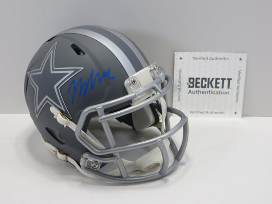 JAYDON BLUE SIGNED DALLAS COWBOYS SLATE MINI HELMET UT BAS