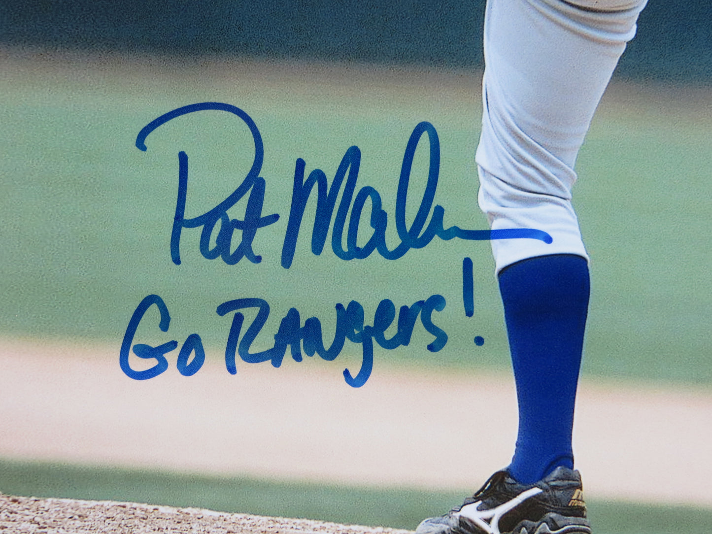PAT PATRICK MAHOMES SR. TEXAS RANGERS SIGNED 8x10 PHOTO w/INSC Twins Chiefs BAS