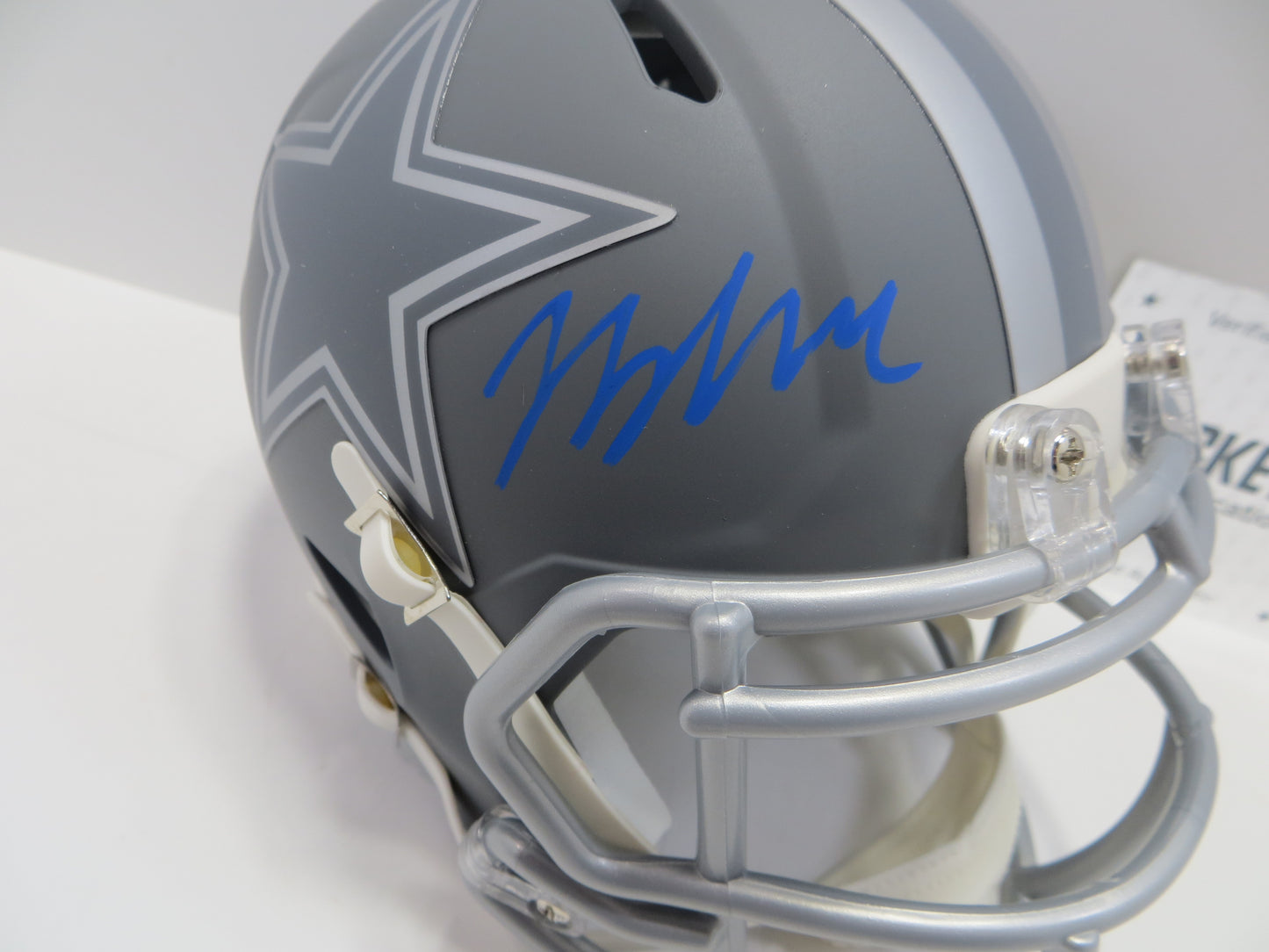JAYDON BLUE SIGNED DALLAS COWBOYS SLATE MINI HELMET UT BAS