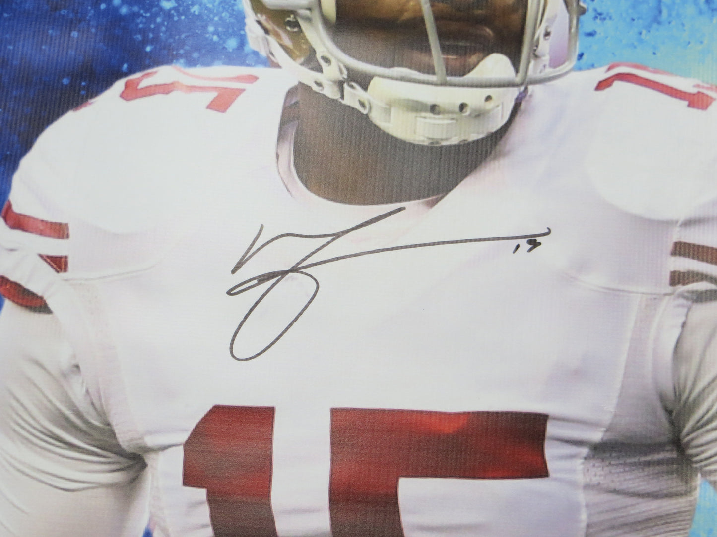 MICHAEL CRABTREE SIGNED 49ers Texas Tech Dallas Card Show 36x60 VINYL BANNER BAS