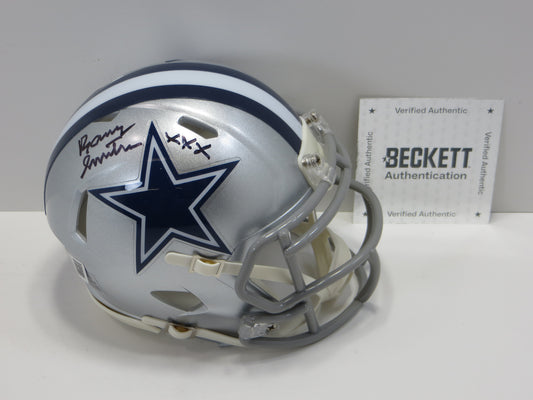 BARRY SWITZER SIGNED DALLAS COWBOYS MINI HELMET w/XXX Sooners BAS