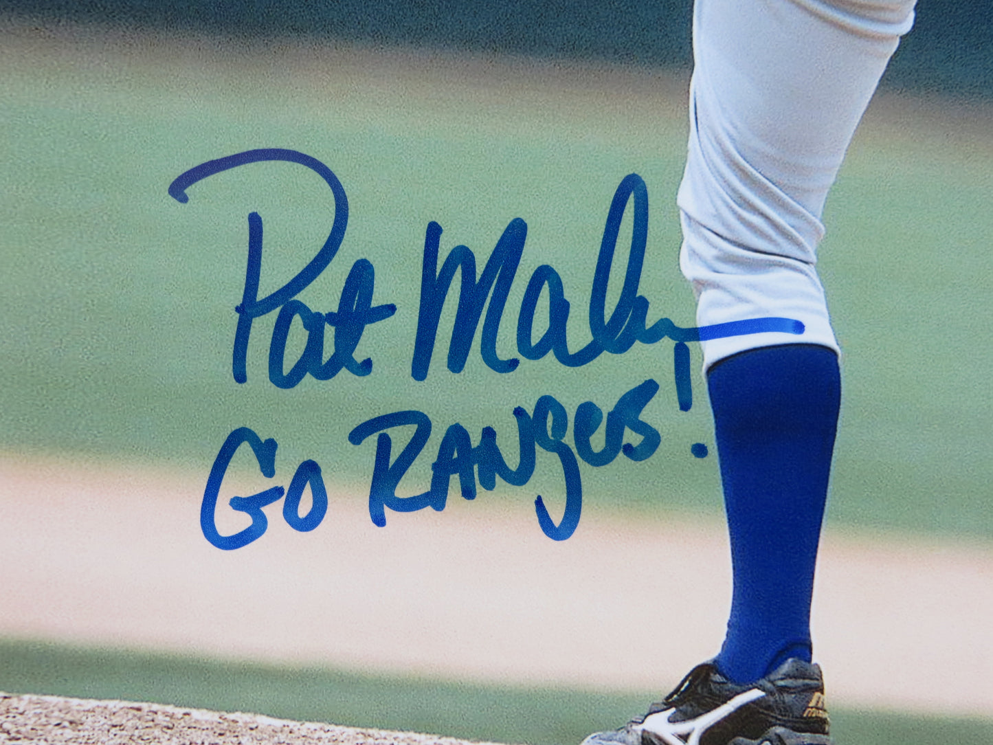 PAT PATRICK MAHOMES SR. TEXAS RANGERS SIGNED 8x10 PHOTO w/INSC Twins Chiefs BAS