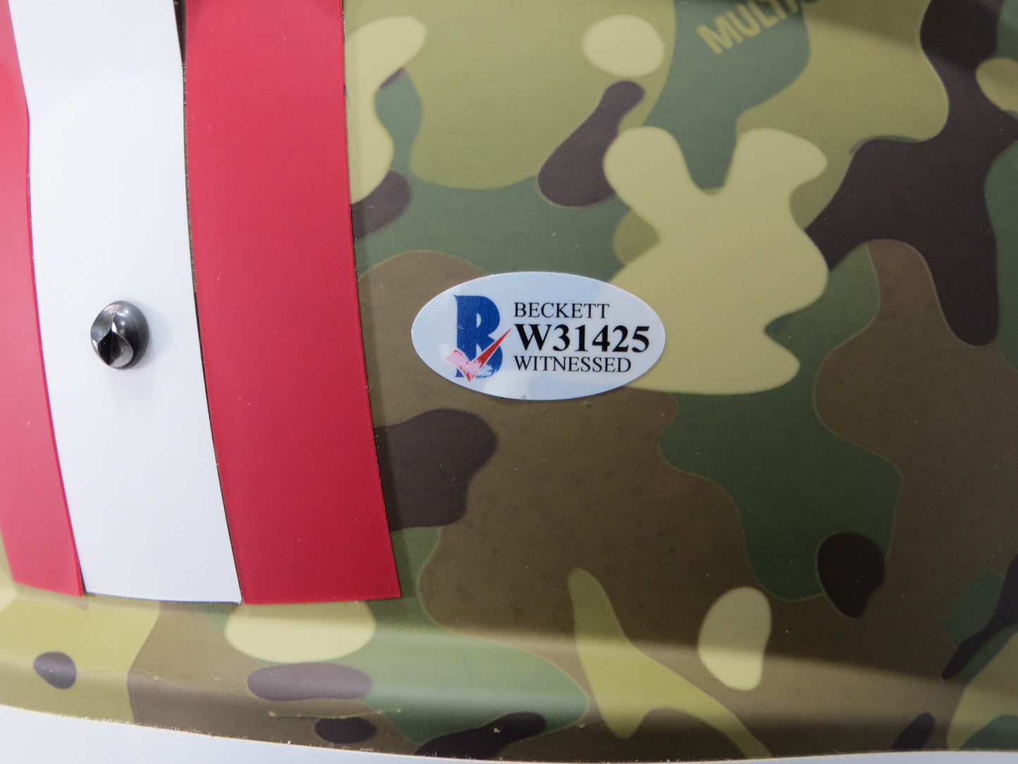 JOE MONTANA SIGNED SAN FRANCISCO 49ers CAMO SPEED FULL SIZE HELMET BAS