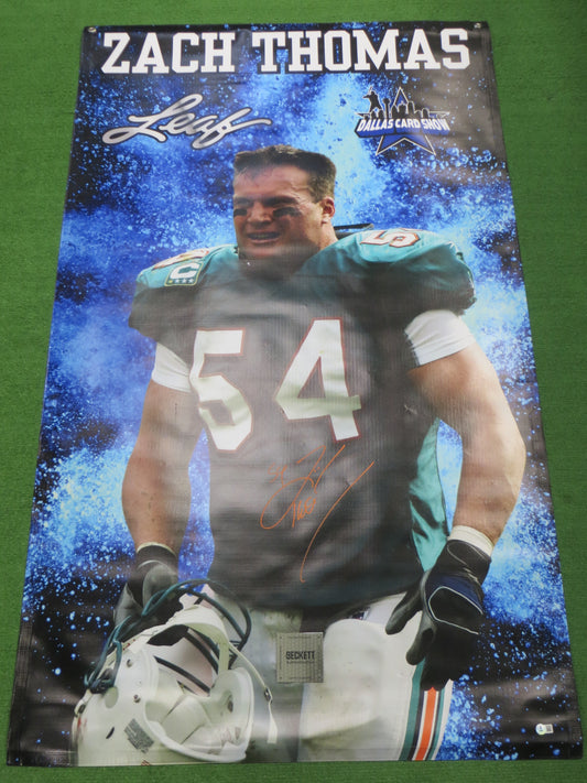 ZACH THOMAS SIGNED Texas Tech Dolphins Dallas Card Show 36x60 VINYL BANNER BAS
