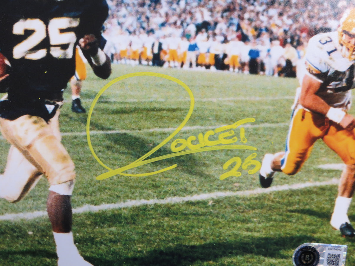 ROCKET ISMAIL NOTRE DAME SIGNED 8x10 PHOTO Touchdown Yellow BAS
