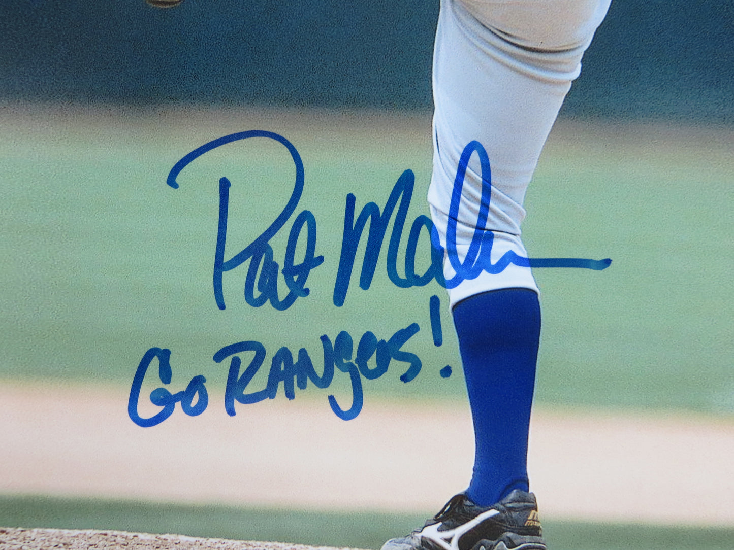 PAT PATRICK MAHOMES SR. TEXAS RANGERS SIGNED 8x10 PHOTO w/INSC Twins Chiefs BAS