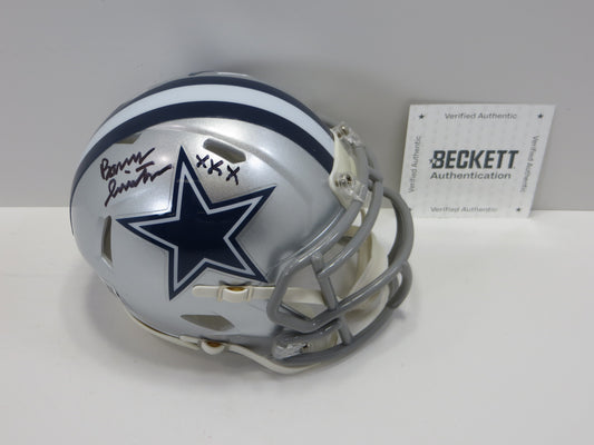 BARRY SWITZER SIGNED DALLAS COWBOYS MINI HELMET w/XXX Sooners BAS