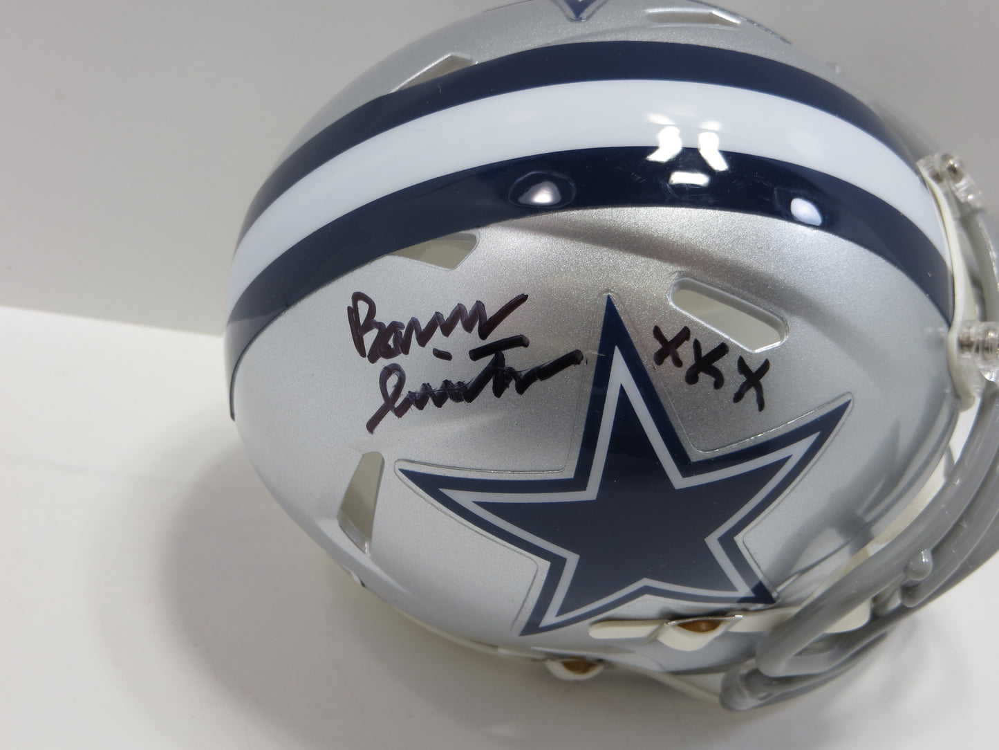 BARRY SWITZER SIGNED DALLAS COWBOYS MINI HELMET w/XXX Sooners BAS