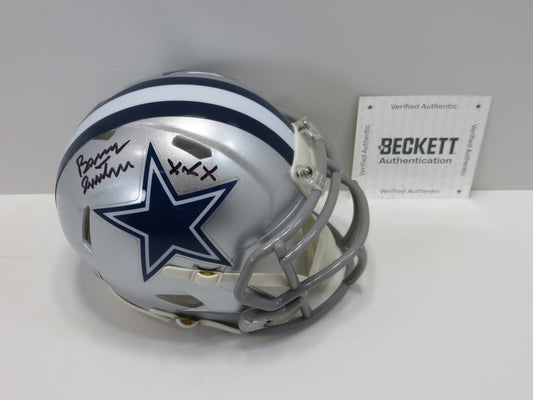BARRY SWITZER SIGNED DALLAS COWBOYS MINI HELMET w/XXX Sooners BAS