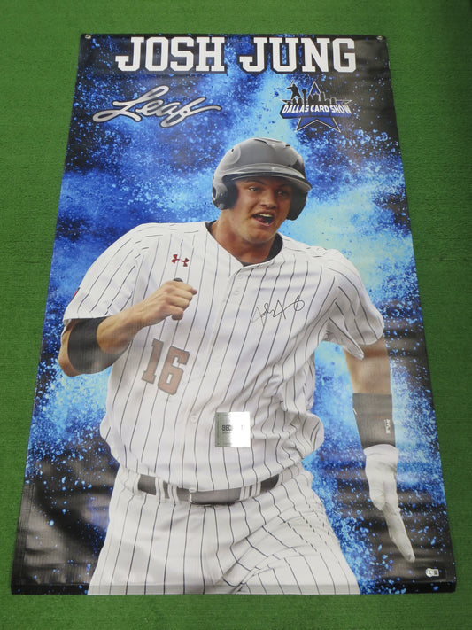 JOSH JUNG SIGNED Texas Rangers Tech Dallas Card Show 36x60 VINYL BANNER BAS