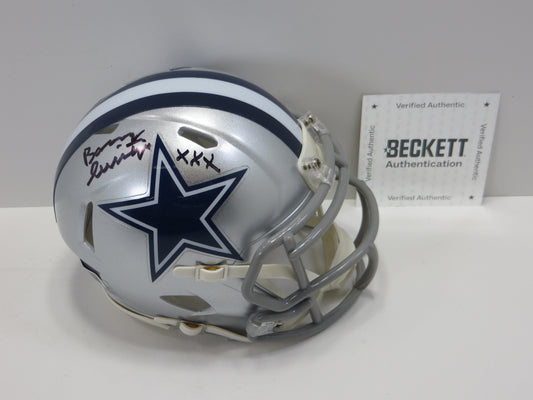 BARRY SWITZER SIGNED DALLAS COWBOYS MINI HELMET w/XXX Sooners BAS