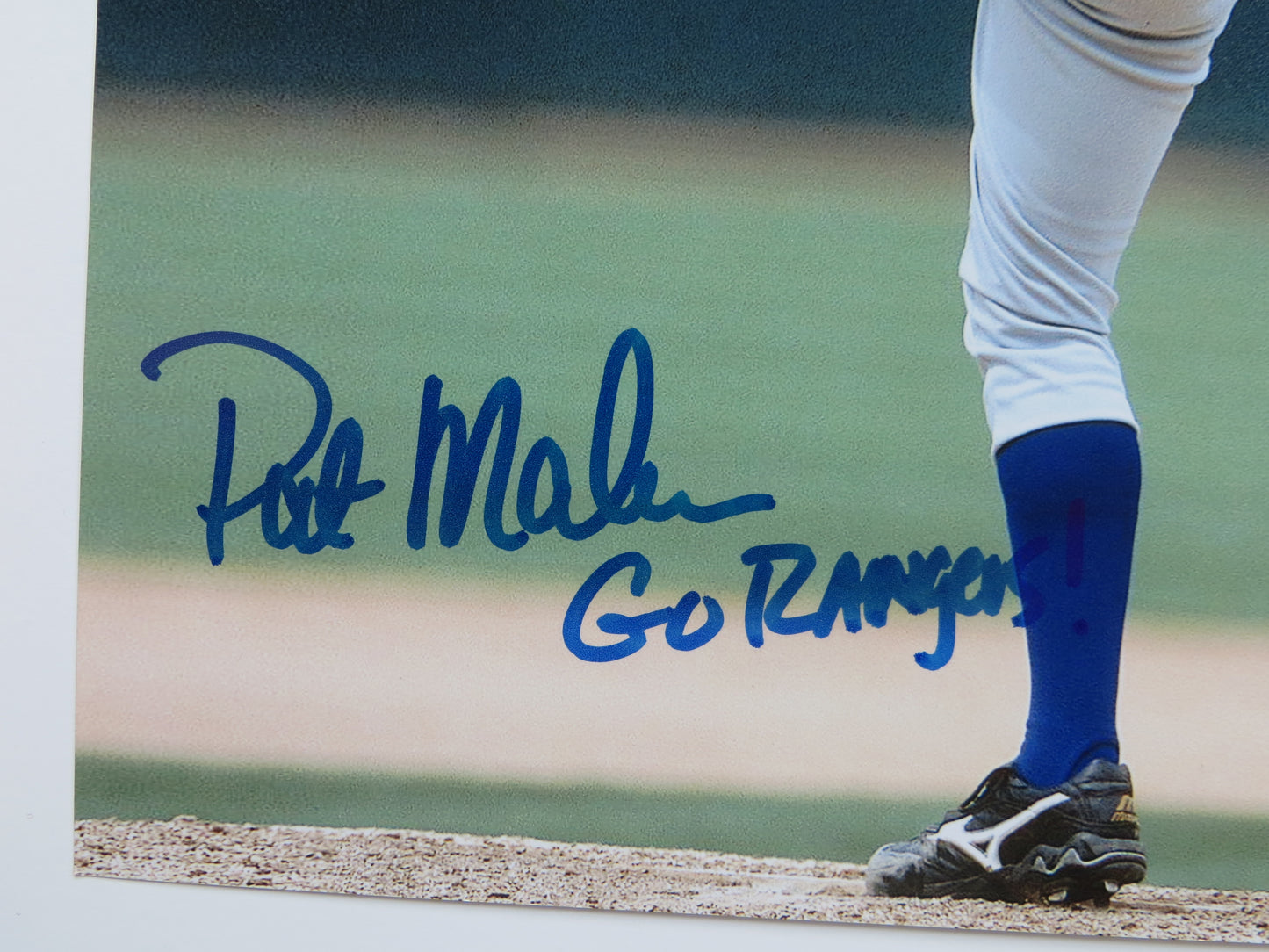 PAT PATRICK MAHOMES SR. TEXAS RANGERS SIGNED 8x10 PHOTO w/INSC Twins Chiefs BAS