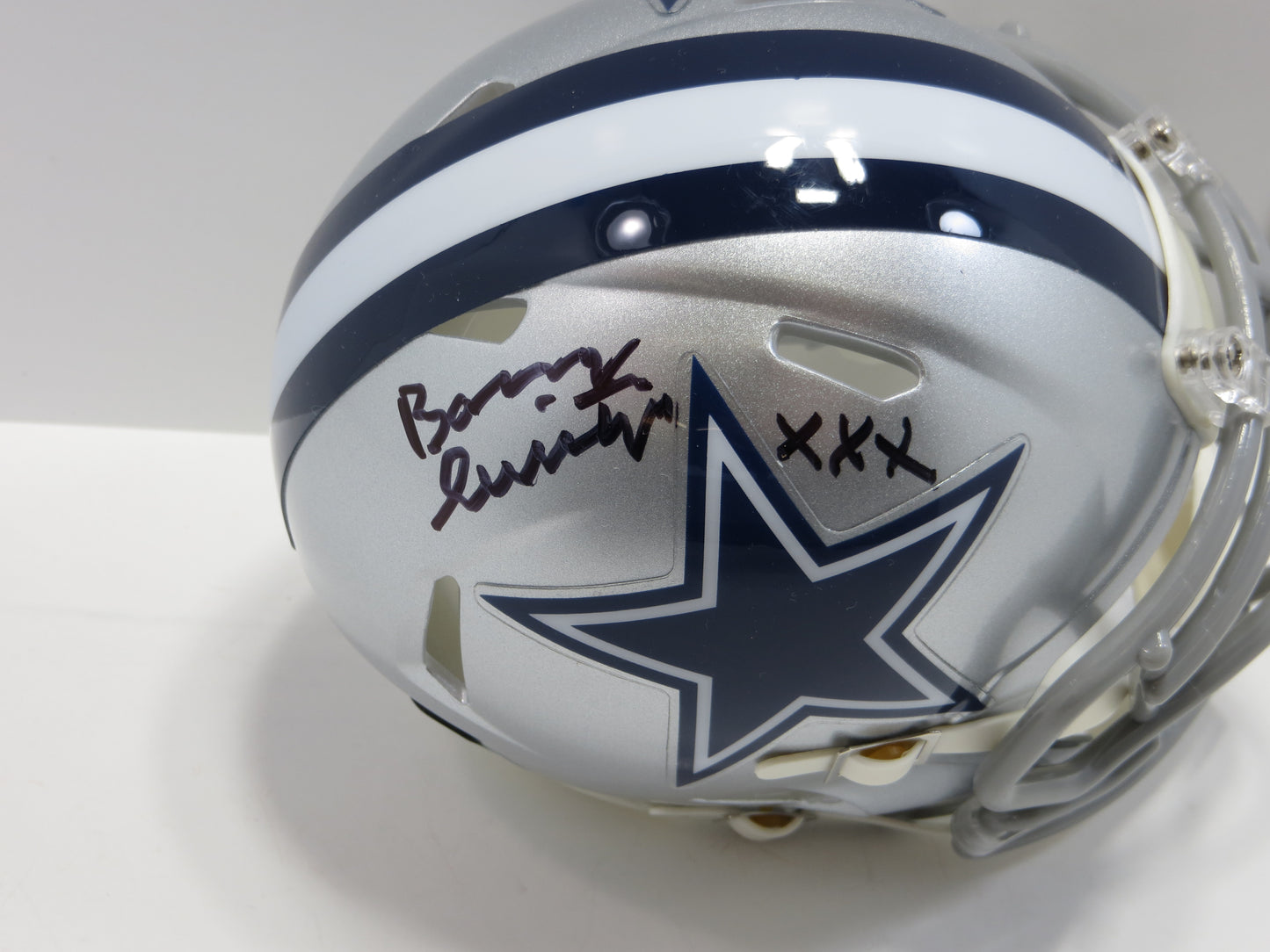 BARRY SWITZER SIGNED DALLAS COWBOYS MINI HELMET w/XXX Sooners BAS